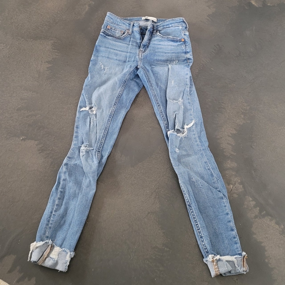 Distressed Zara denim jeans